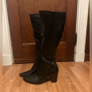 Black knee high boots